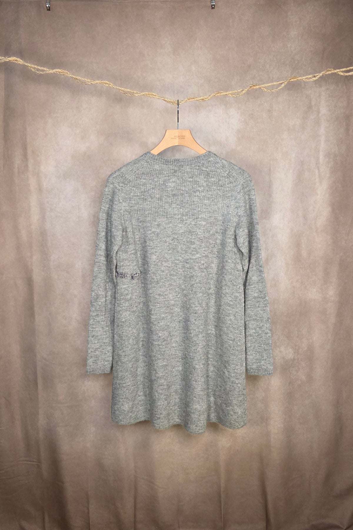 Abito corto in maglia grey melange