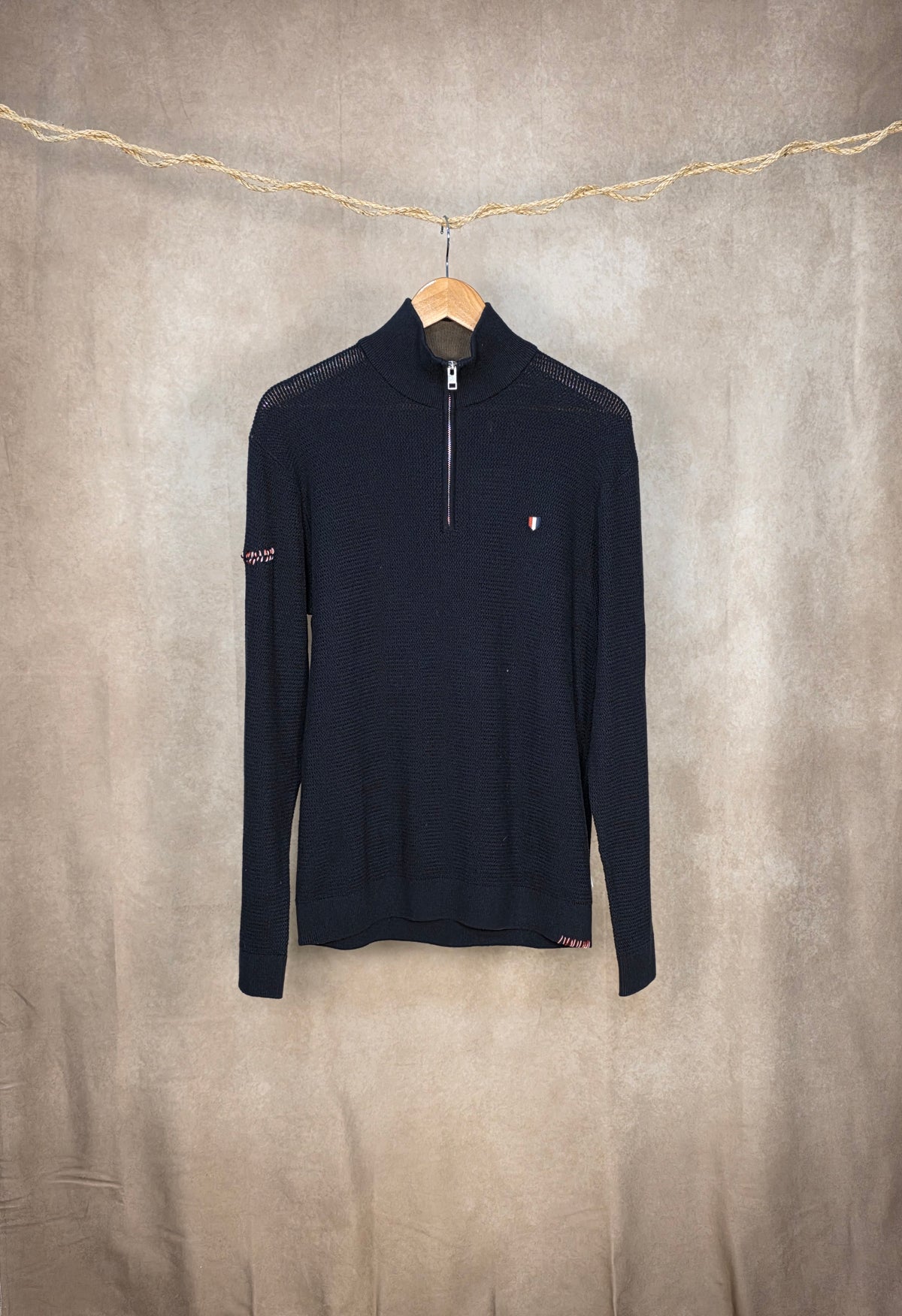 Maglione con mezza zip in cotone