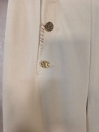Pantaloni a Vita Alta con Bottoni Decorativi