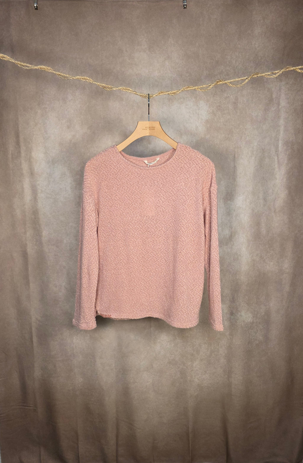 Maglione morbido rosa cipria