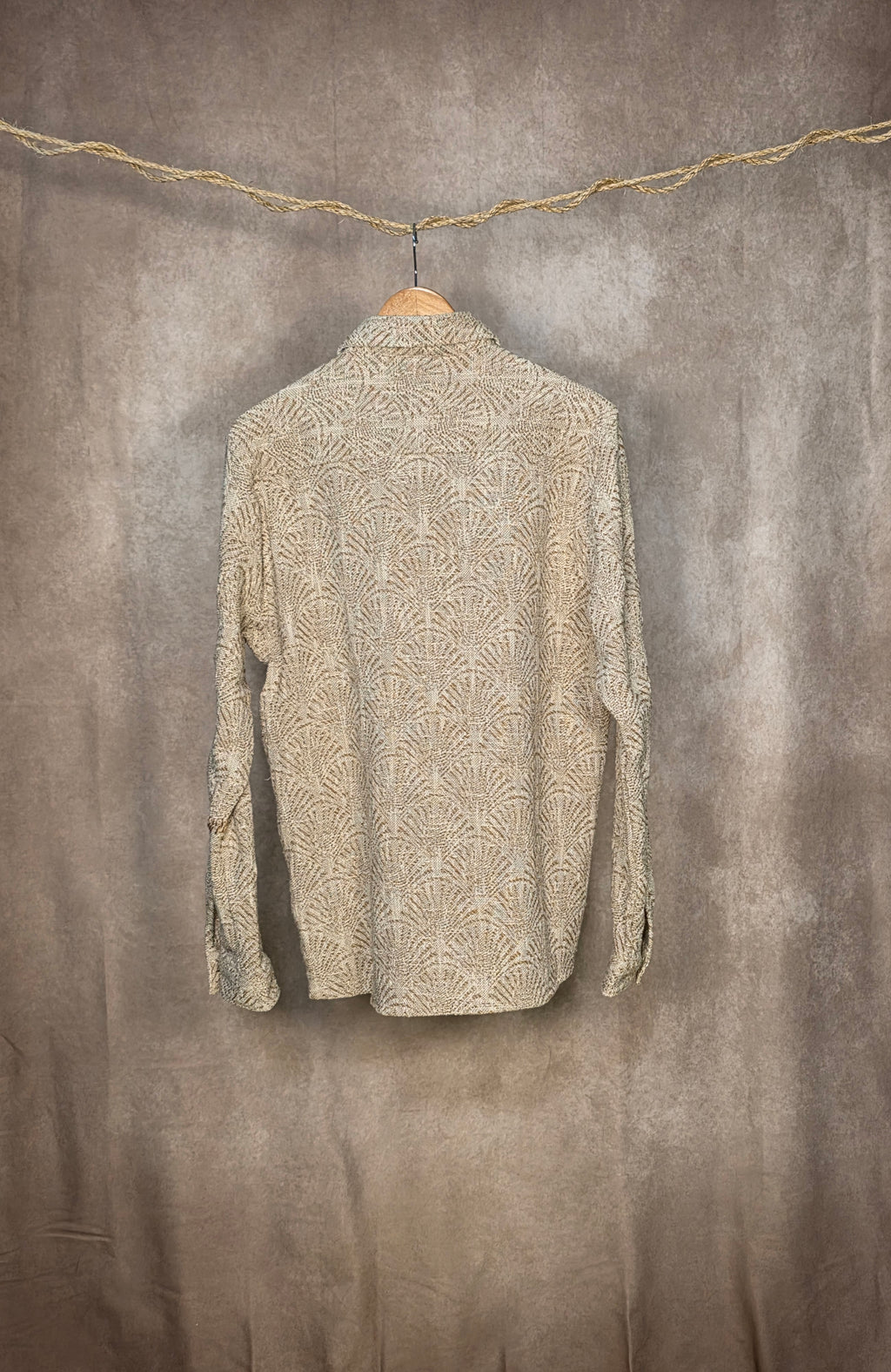 Camicia overshirt in fantasia sabbia