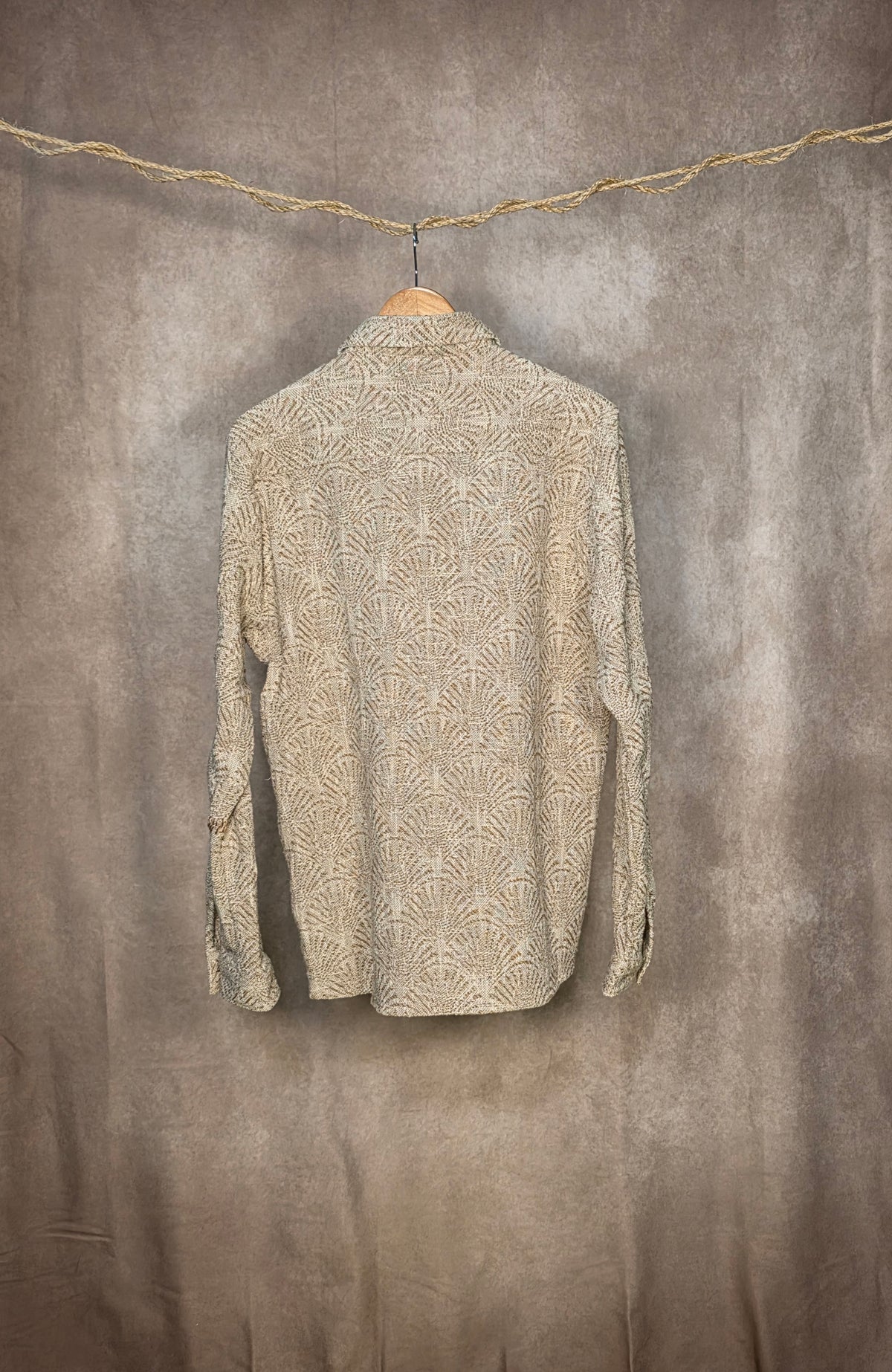 Camicia overshirt in fantasia sabbia