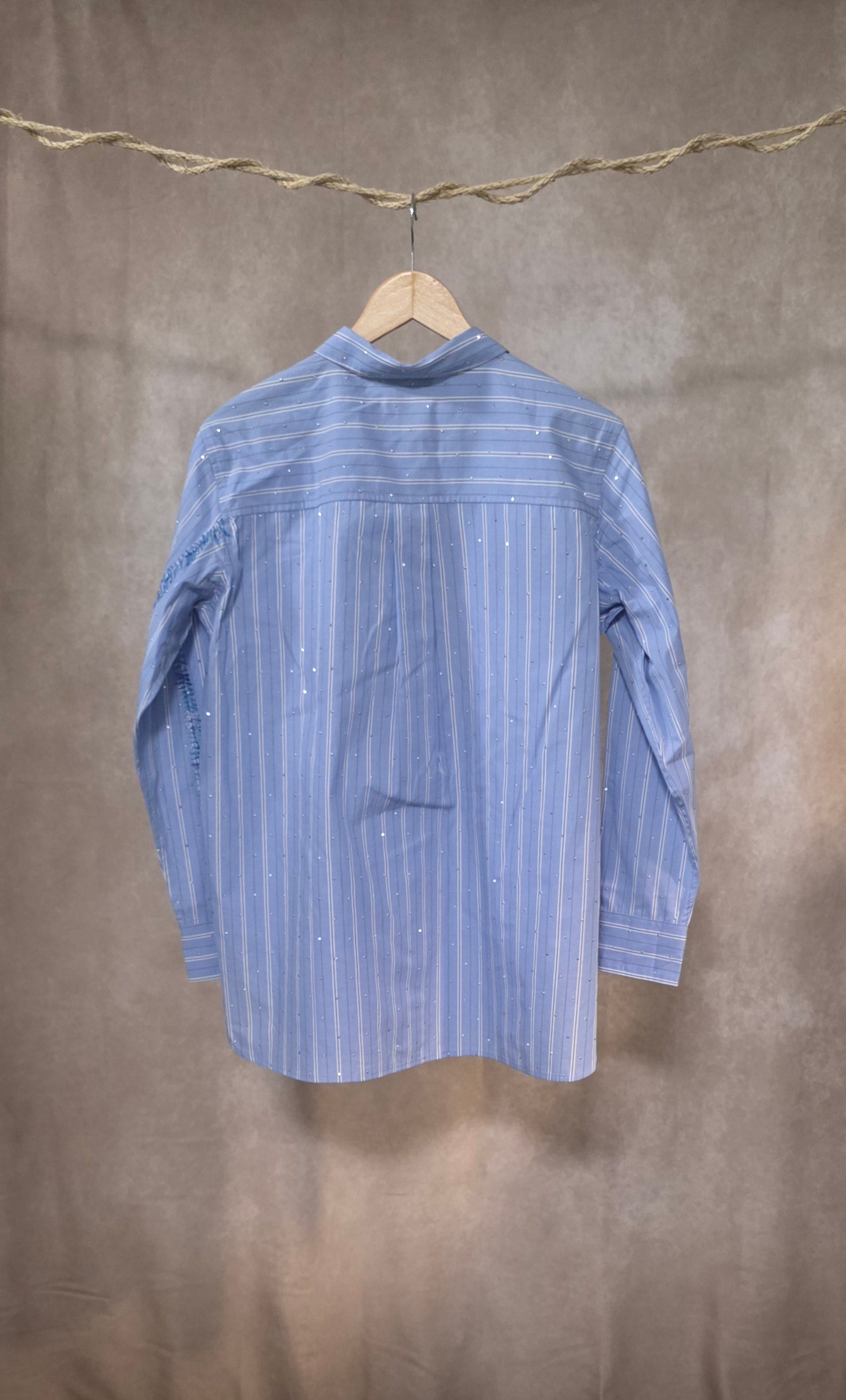 Camicia Gessata con Strass