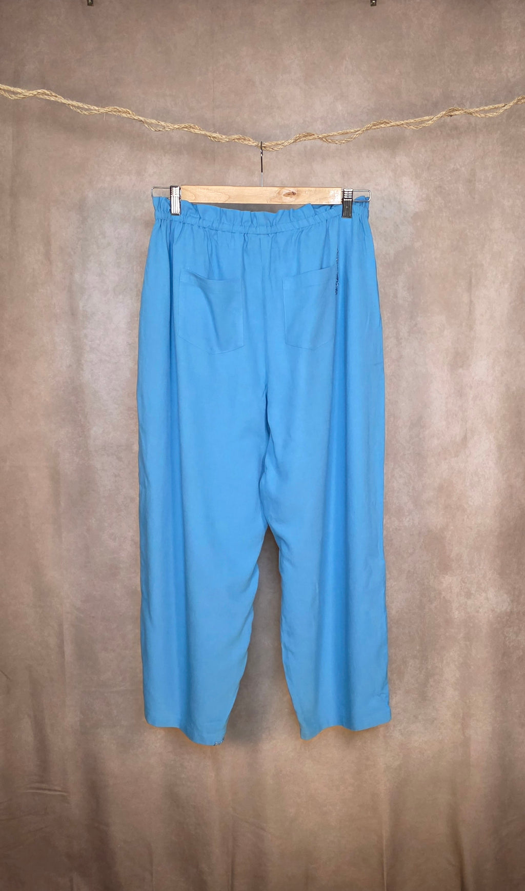 Pantaloni a gamba larga in misto lino