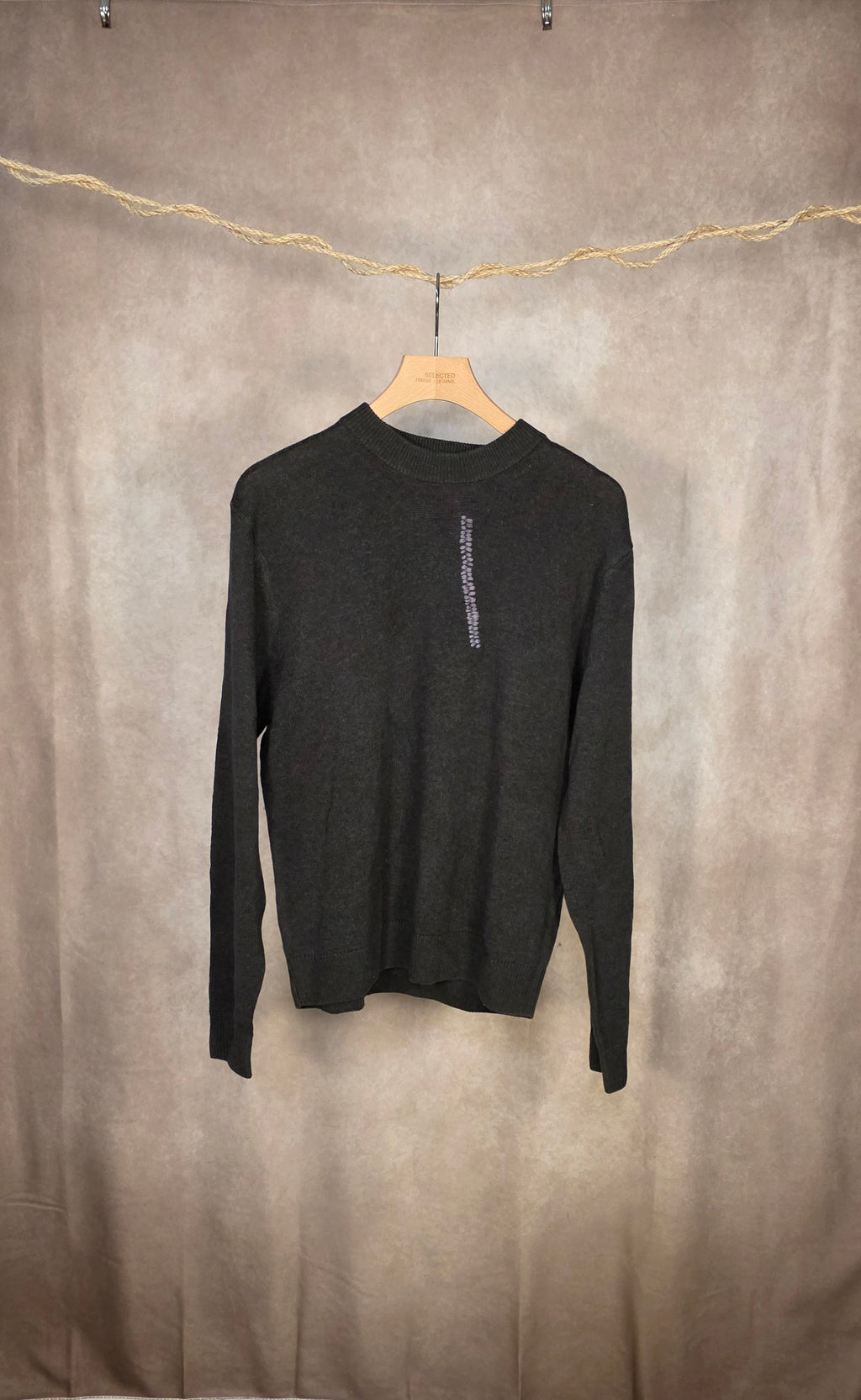 Maglia verde minerale in lana