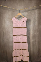 Abito in maglia traforata di cotone rosa