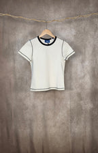 T-shirt in jersey di cotone elasticizzato